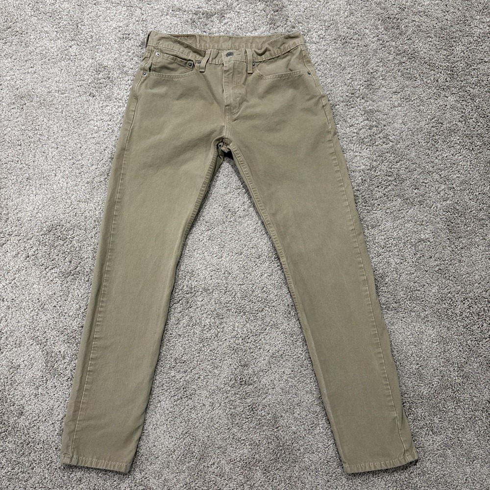 Levi's 512 Jeans Mens 31x30 Beige Denim Cotton‎ Slim Fit Mid Rise Tapered Leg